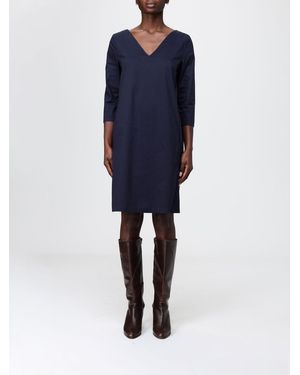 Liviana Conti Stretch Cotton Poplin Midi Dress - Blue