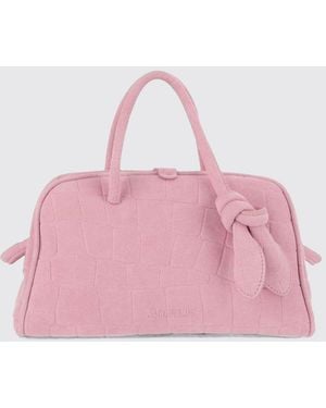 Jacquemus Le Turismo Suede Crocodile-Effect Handbag With Knot Detail - Pink