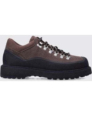 Diemme Geschnürte Stiefeletten Cornaro Aus Genarbtem Leder Mit Profilsohle - Braun