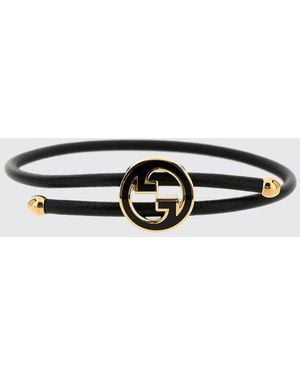 Gucci Pulsera Con Incrocio Gg Tondo Esmaltado - Blanco