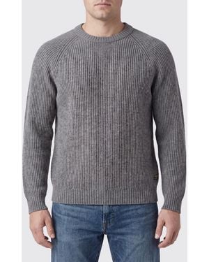 Filson Long-Sleeved Wool Turtleneck Sweater With Button Closure And Ribbed Trims - Gray