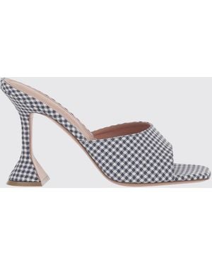 AMINA MUADDI Lupita Croc-Print Leather Mules - White