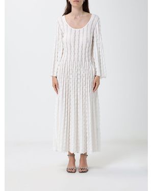 Antonino Valenti Long-Sleeved Knit Cotton-Blend Midi Dress - White