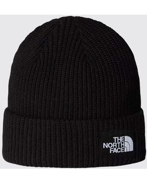 The North Face Salty Lined Ribbed Beanie With Inner Lining And Logo - Black
