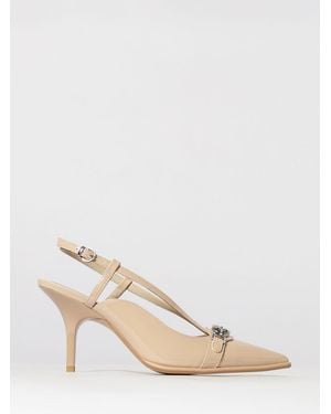 Pinko Patent Leather Slingback Court Shoes With Love Birds Logo - Natural