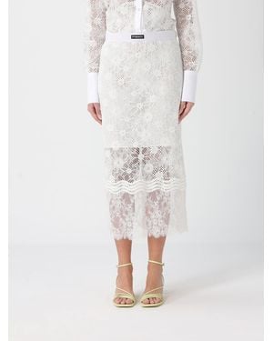 Pinko Lace Midi Skirt - White