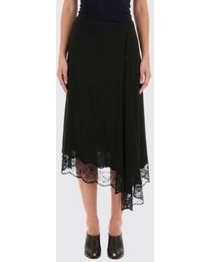 McQueen Asymmetrical Midi Skirt - Black