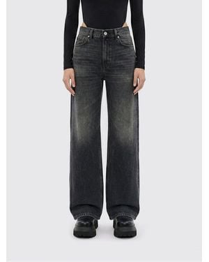 Haikure Cotton Denim Wide Leg Jeans - Black