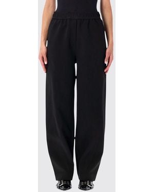 Ganni High-Waisted Baggy Wide-Leg Pants - Black