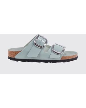Birkenstock Arizona Big Buckle Brushed Leather Sandals - White