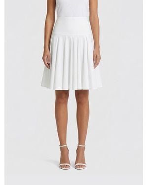 Jacquemus Pleated Cotton Blend Skirt - White