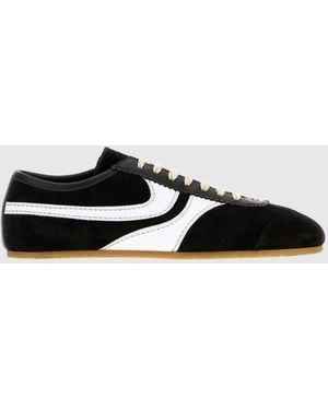 Dries Van Noten Two-Tone Suede And Smooth Leather Low-Top Trainers - White