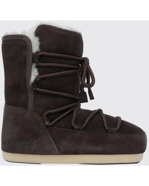 Moon Boot Niedrig Geschnittene Schneestiefel Evx Aus Veloursleder Und Fell - Schwarz