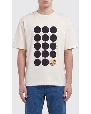 Marni Short-Sleeved Cotton T-Shirt With Graphic Print And Logo - White
