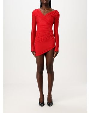 Balenciaga Asymmetrical Hem Mini Dress - Red