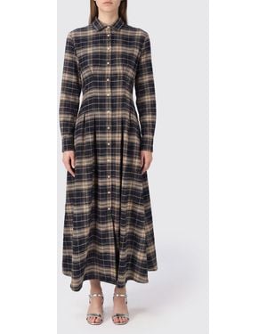 MC2 Saint Barth Vestido Camisero Midi En Mezcla De Viscosa Con Cuello Clásico - Blanco