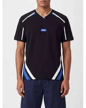 HUGO Striped Crew Neck T-Shirt - Blue