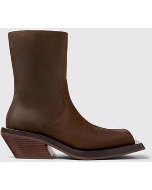 Camper Leather Ankle Boots - Brown