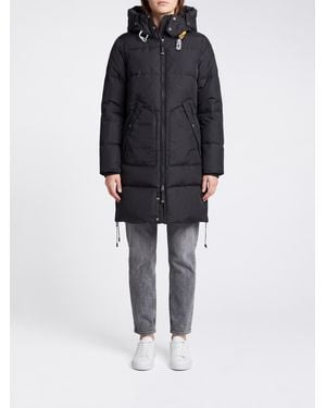 Parajumpers Plumífero Largo De Nailon Acolchado Con Capucha Y Cuello Alto - Negro