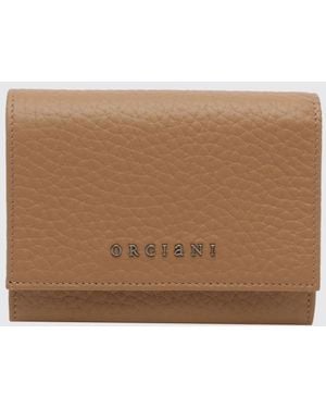 Orciani Hammered Leather Wallet - Brown