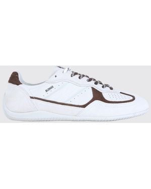 Alohas Two-Tone Leather And Suede Sneakers With Printed Logo - White