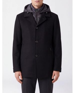 Moorer Single-Breasted Short Coat - Blue