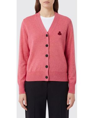 Isabel Marant Karina V-Ausschnitt-Cardigan Aus Baumwollmischung Mit Logo - Rot