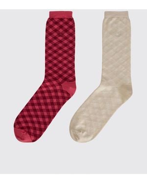 adidas Originals Checked Cotton Blend Socks Wales Bonner X - White