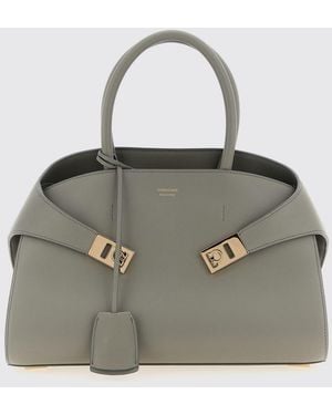Ferragamo Hug Leather Bag - Grey