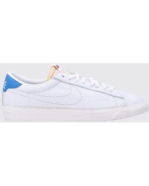 Nike Tennis Classic Ac Smooth Leather Trainers With Perforated Swoosh - White
