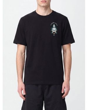 CASABLANCA Organic Cotton Crew Neck T-Shirt With Logo Print - Black