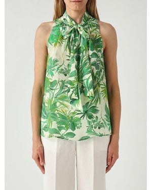 Maliparmi Botanic Jungle Viscose Blouse - Green