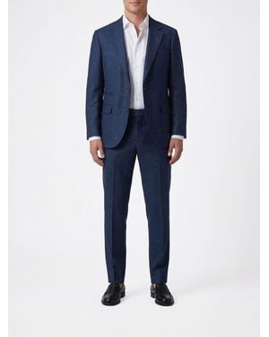 Brunello Cucinelli Linen And Silk Blend Single-Breasted Dress - Blue