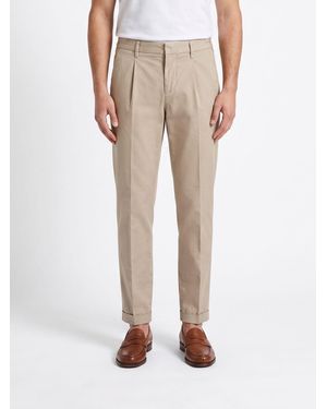 Fay Stretch Cotton Gabardine Chino Pants - Natural