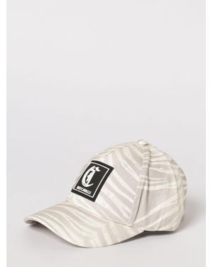 Just Cavalli Zebra Print Cotton Twill Hat - White