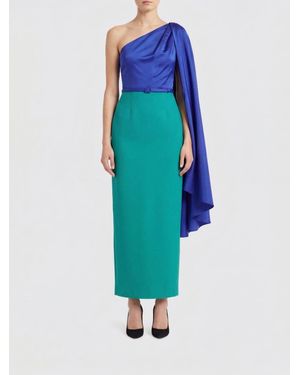 Carolina Herrera Silk Midi Dress - Blue