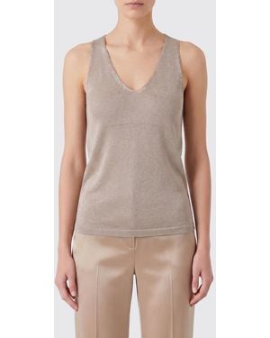 Giorgio Armani Viskose-Stricktop - Natur