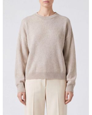 Loulou de Saison Pullover Aus Woll-Yak-Mischung Mit Überschnittenen Schultern - Natur
