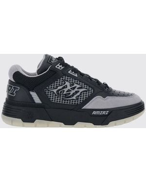 Amiri Ma-94 Leather And Mesh Trainers With Monogram And Suede Details - Black