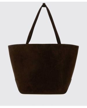 The Row Park Three Suede Bag - Black