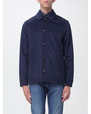 Luciano Barbera Reversible Wool And Cashmere Shirt Jacket - Blue