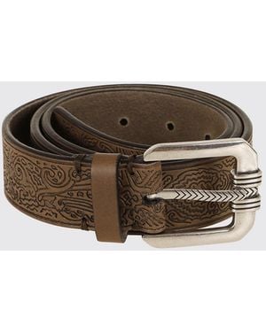 Etro Wendbarer Gürtel Aus Geprägtem Kalbsleder Mit Paisley-Muster - Braun