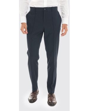 BOSS Tailored Wool Pants With Mid-Rise Waist And Welt Pockets For An Elegant Look - Blue