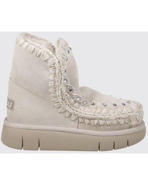 Mou Flat Ankle Boot - Natural