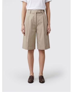 Brunello Cucinelli Cotton And Linen Tailored Shorts - Natural