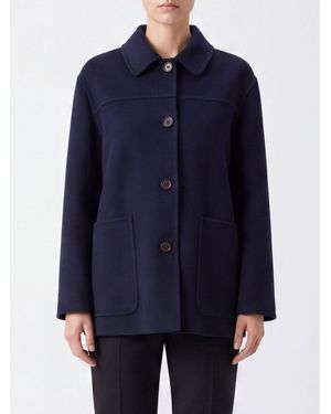 Max Mara Single-Breasted Short Coat - Blue