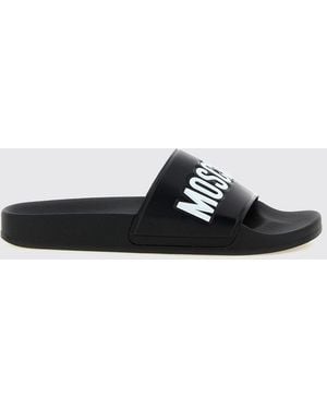 Moschino Gummi-Slides Mit Kontrastierendem Logo-Print - Weiß