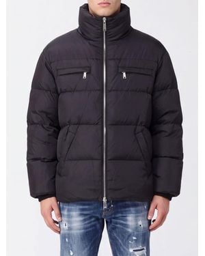 DSquared² Quilted And Padded Nylon Puffer Jacket With High Neck - Blue