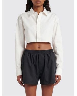Balenciaga Cotton And Silk Cropped Shirt - White