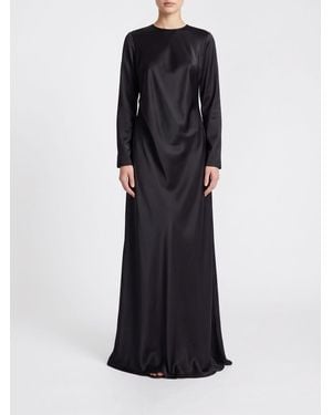 Emporio Armani Long-Sleeved Satin Long Evening Tunic - Black
